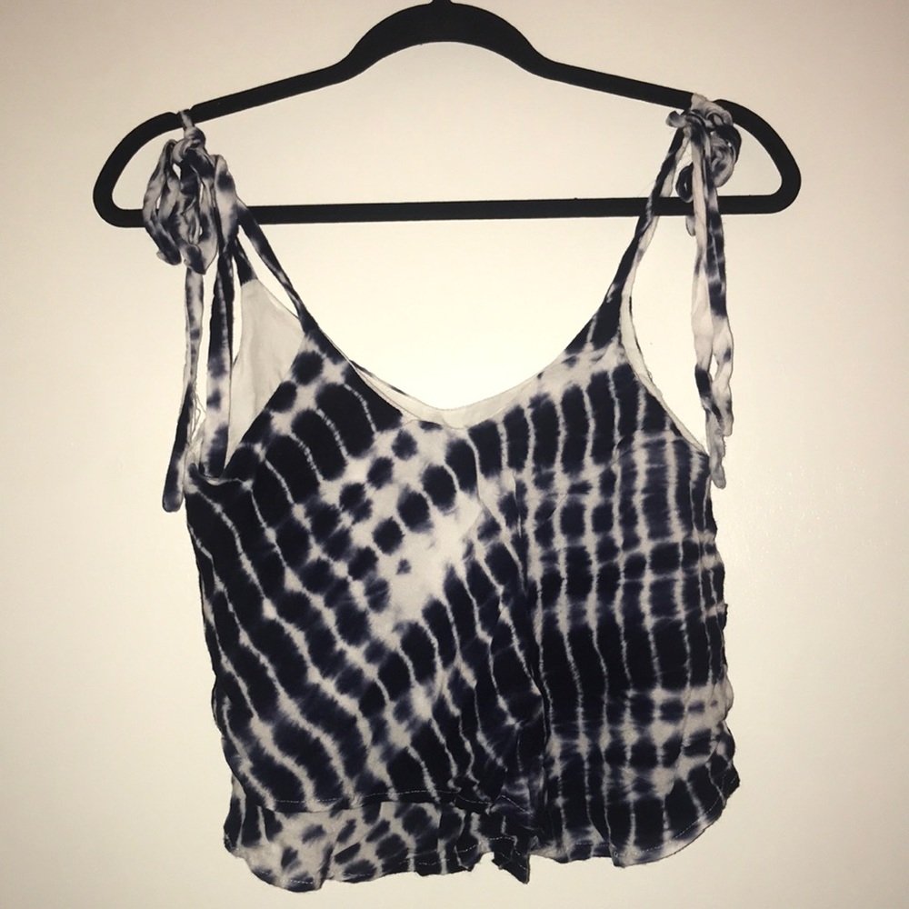 Blue patterned tank top